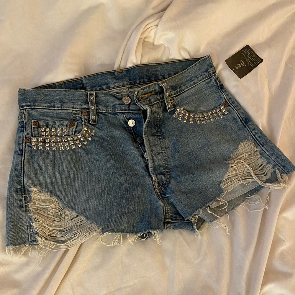 NWT studded high waisted jean shorts